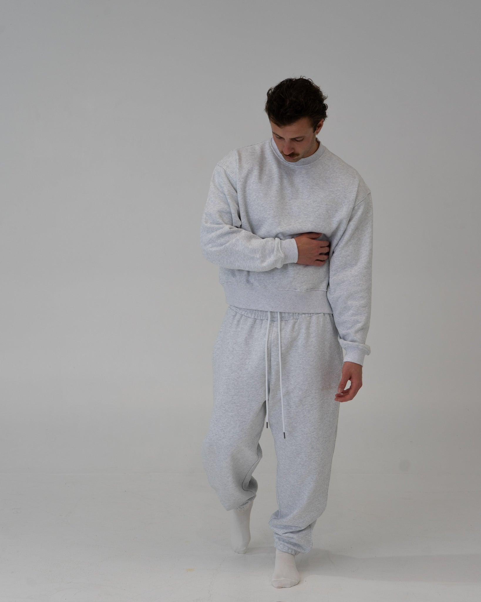 Lounge Track Pant Cuffed - LIGHT GREY