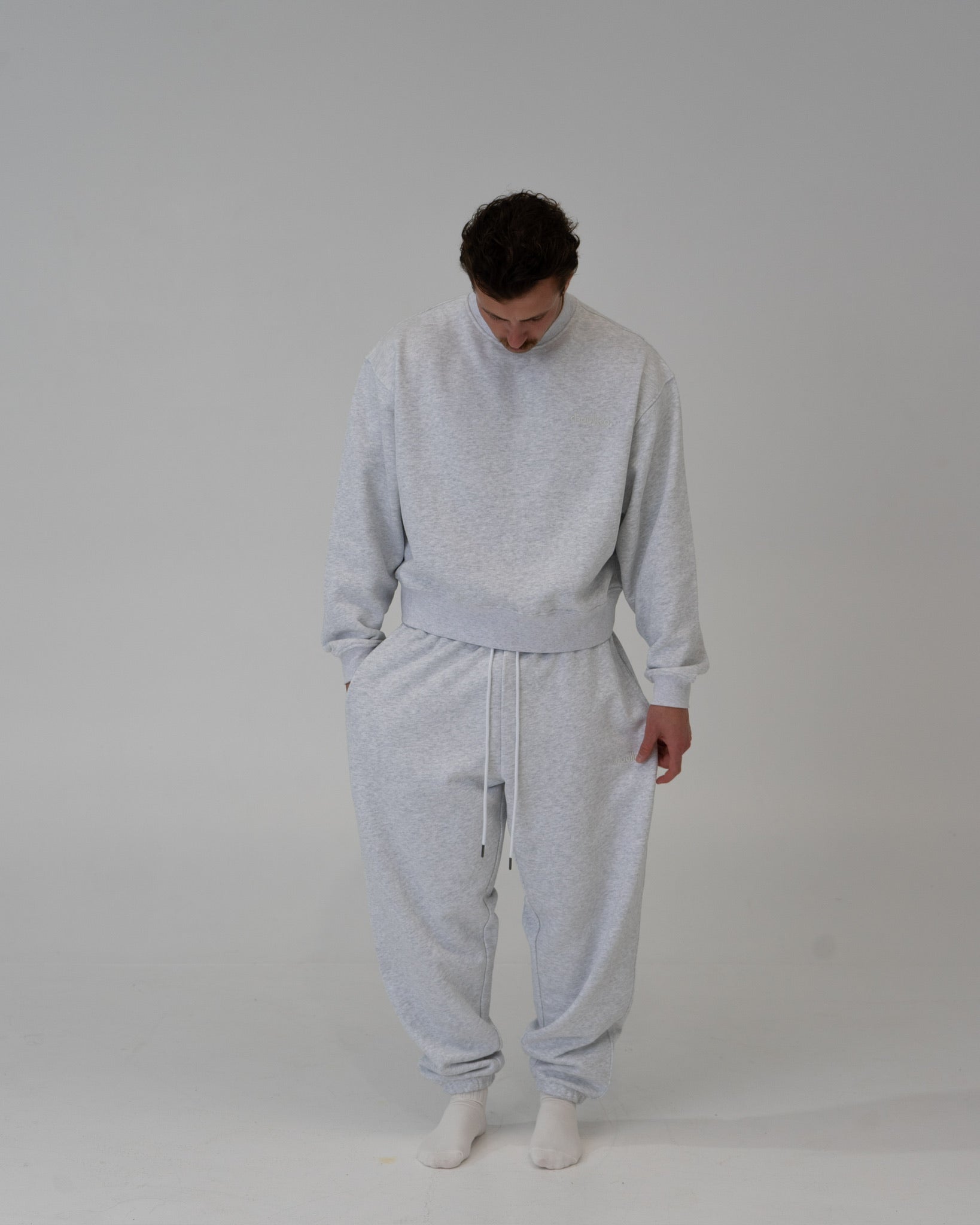 Lounge Track Pant Cuffed - LIGHT GREY