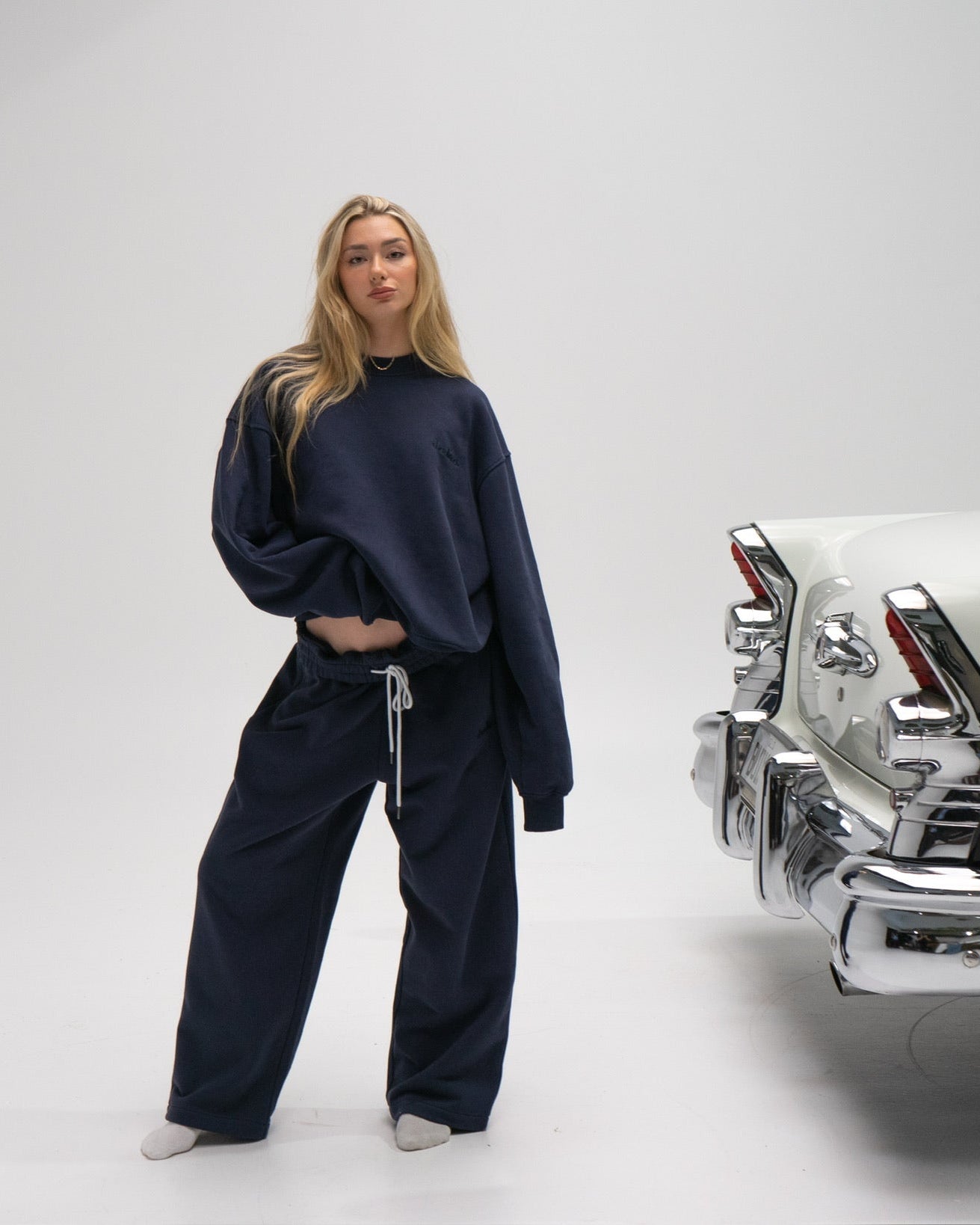 Lounge Track Pant Straight Leg - NAVY