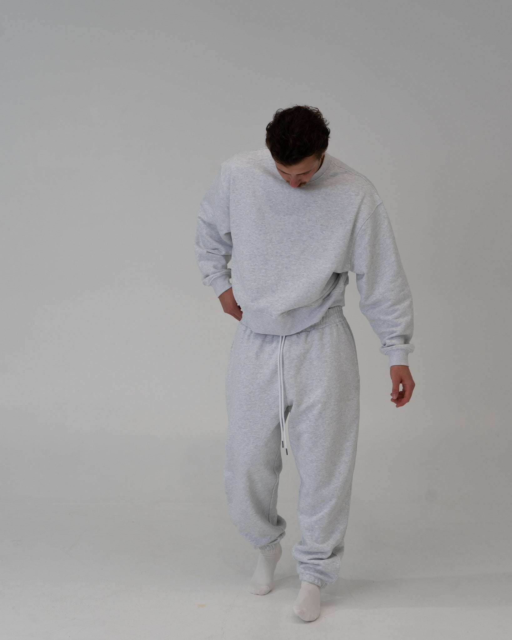 Lounge Track Pant Cuffed - LIGHT GREY