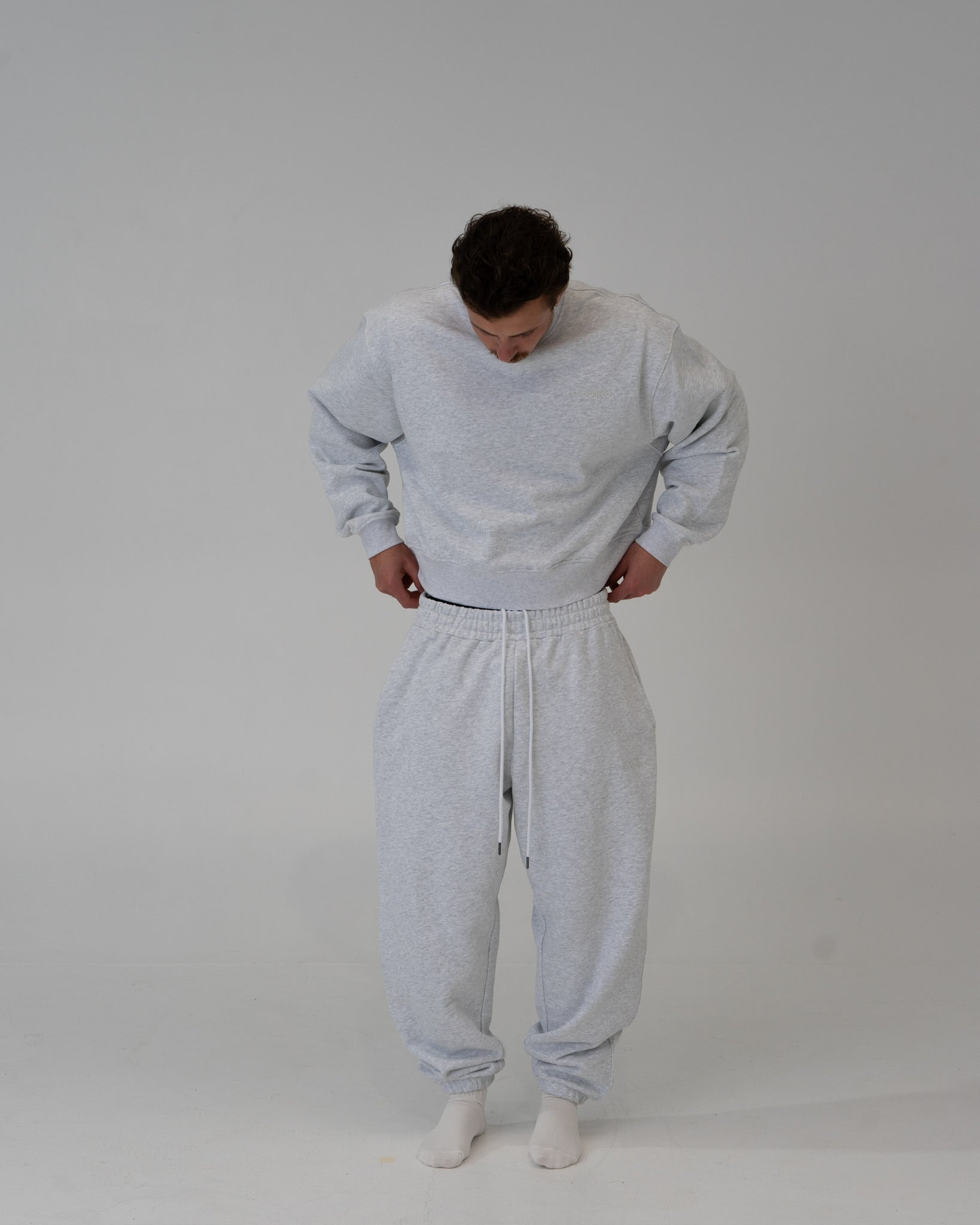Lounge Track Pant Cuffed - LIGHT GREY