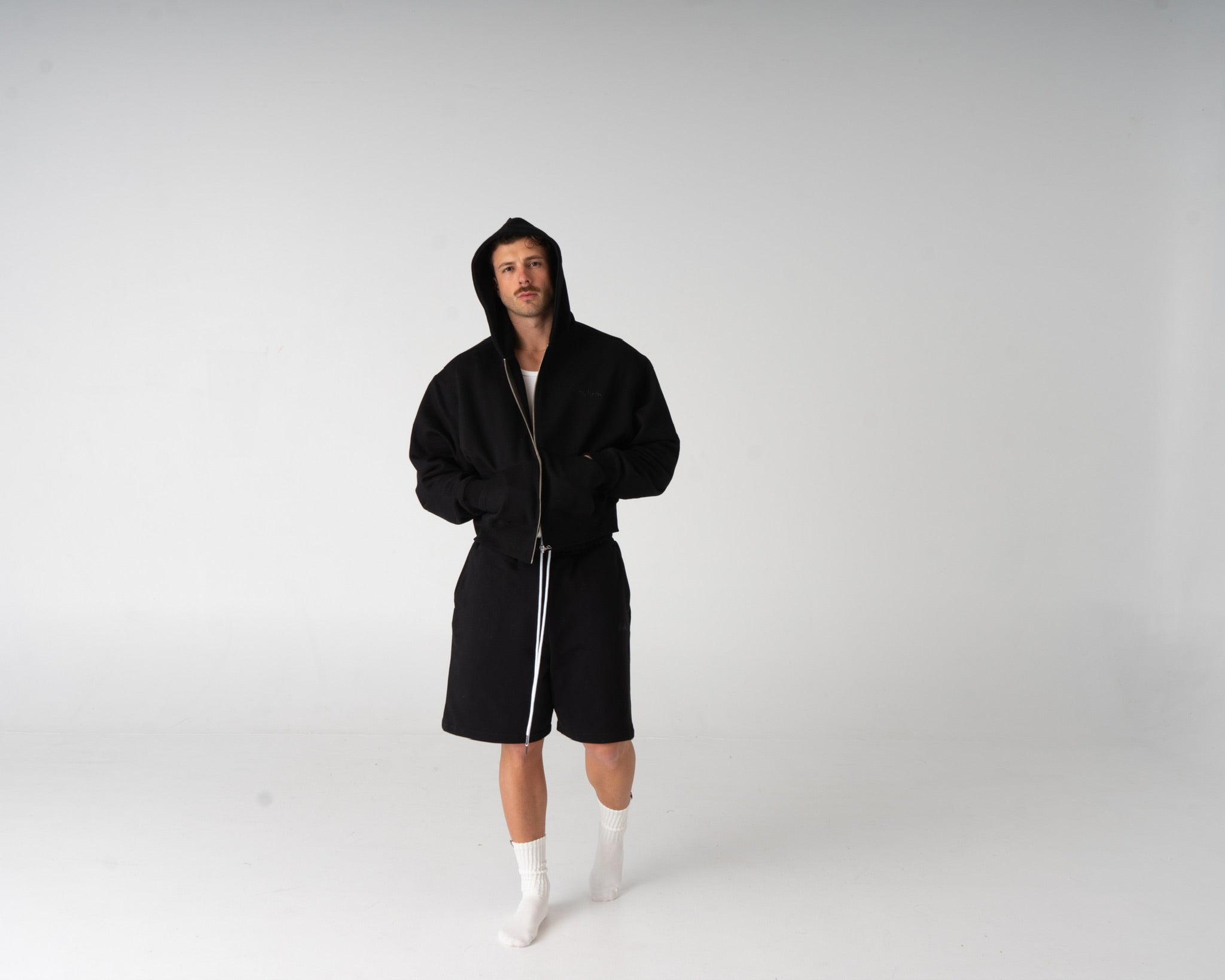 Lounge Zipped Hoodie - BLACK