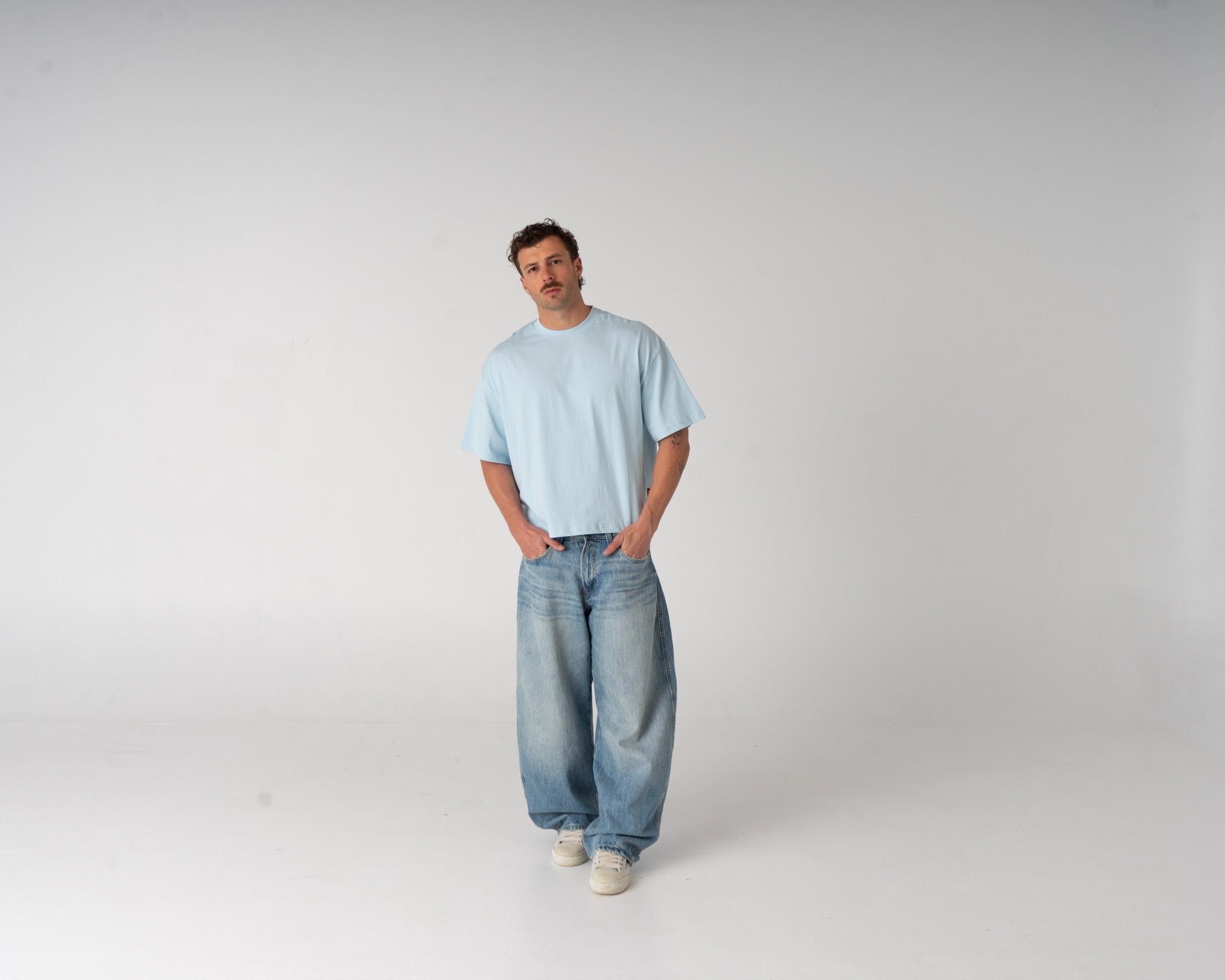 Cropped Tee - Sky Blue