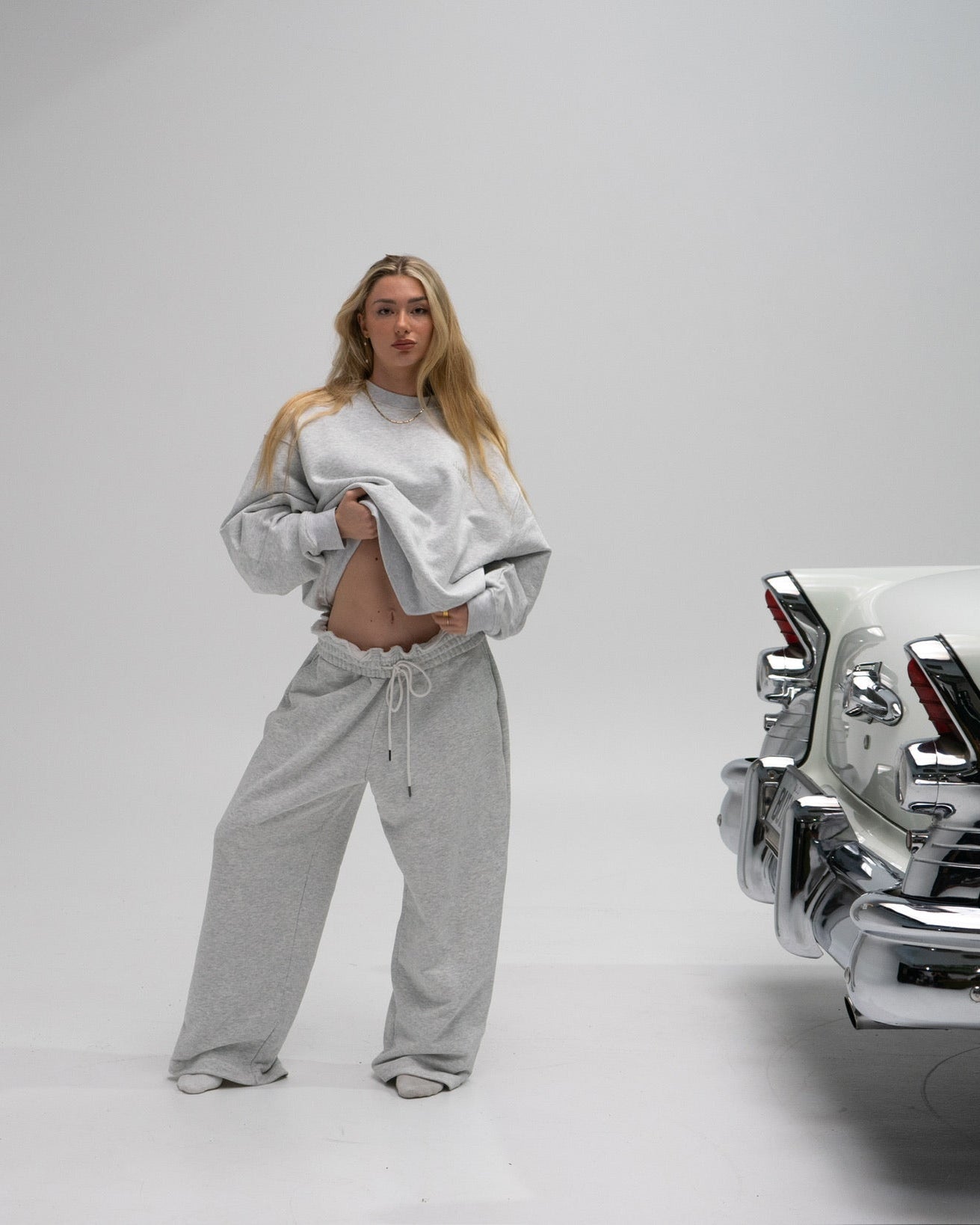 Lounge Track Pant Straight Leg - LIGHT GREY