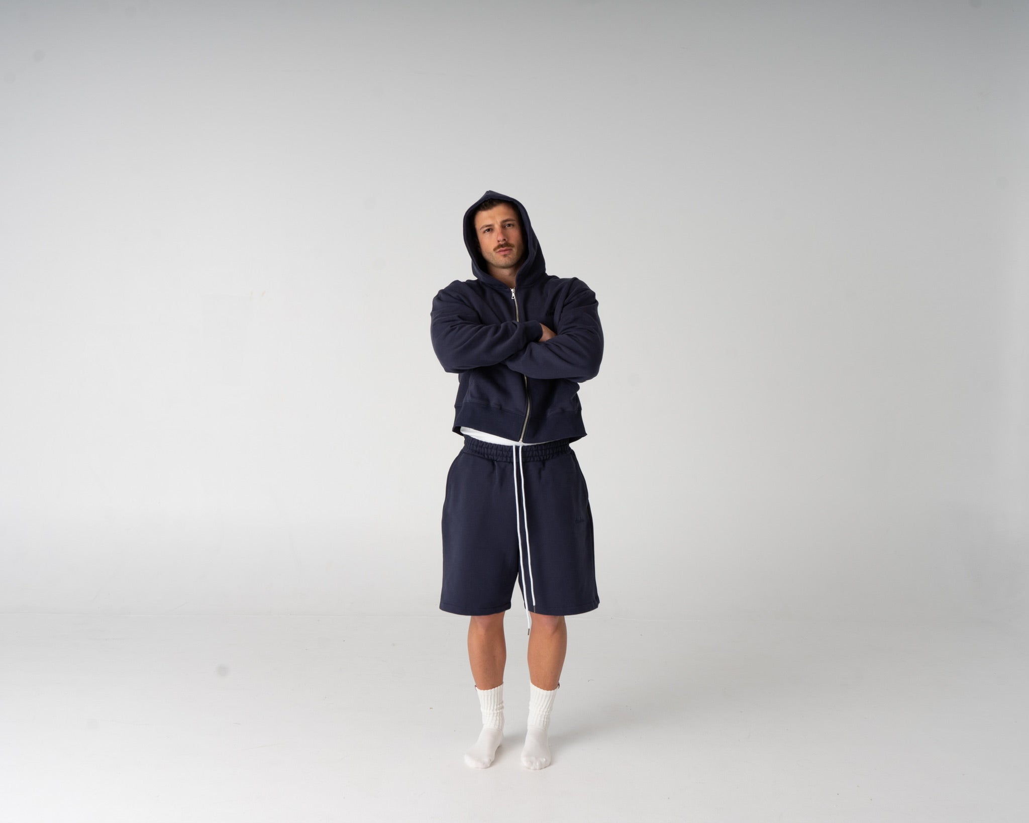 Lounge Zipped Hoodie - NAVY