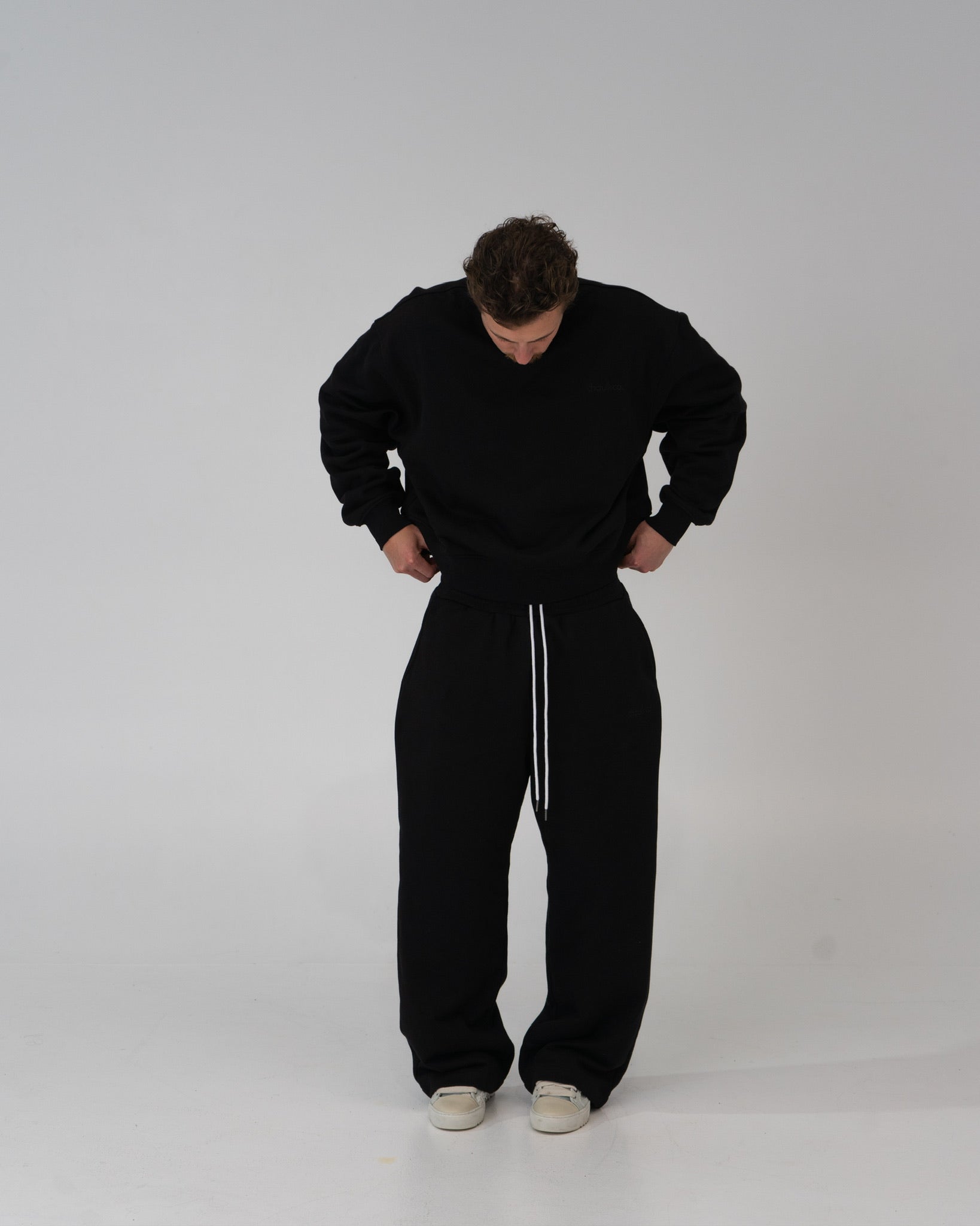 Lounge Track Pant Straight Leg - BLACK