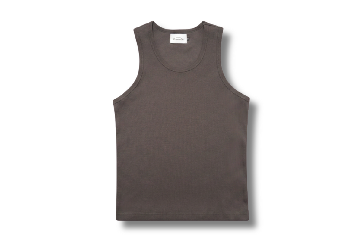 Ribbed Tank - Charcoal
