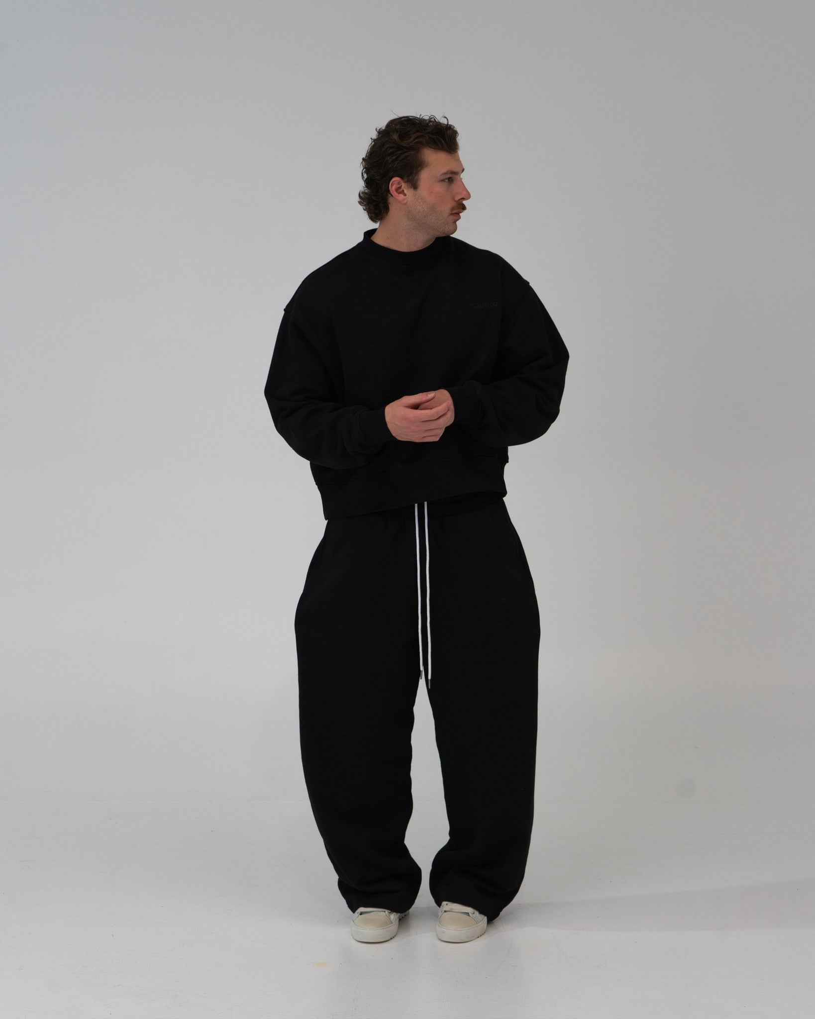Lounge Track Pant Straight Leg - BLACK
