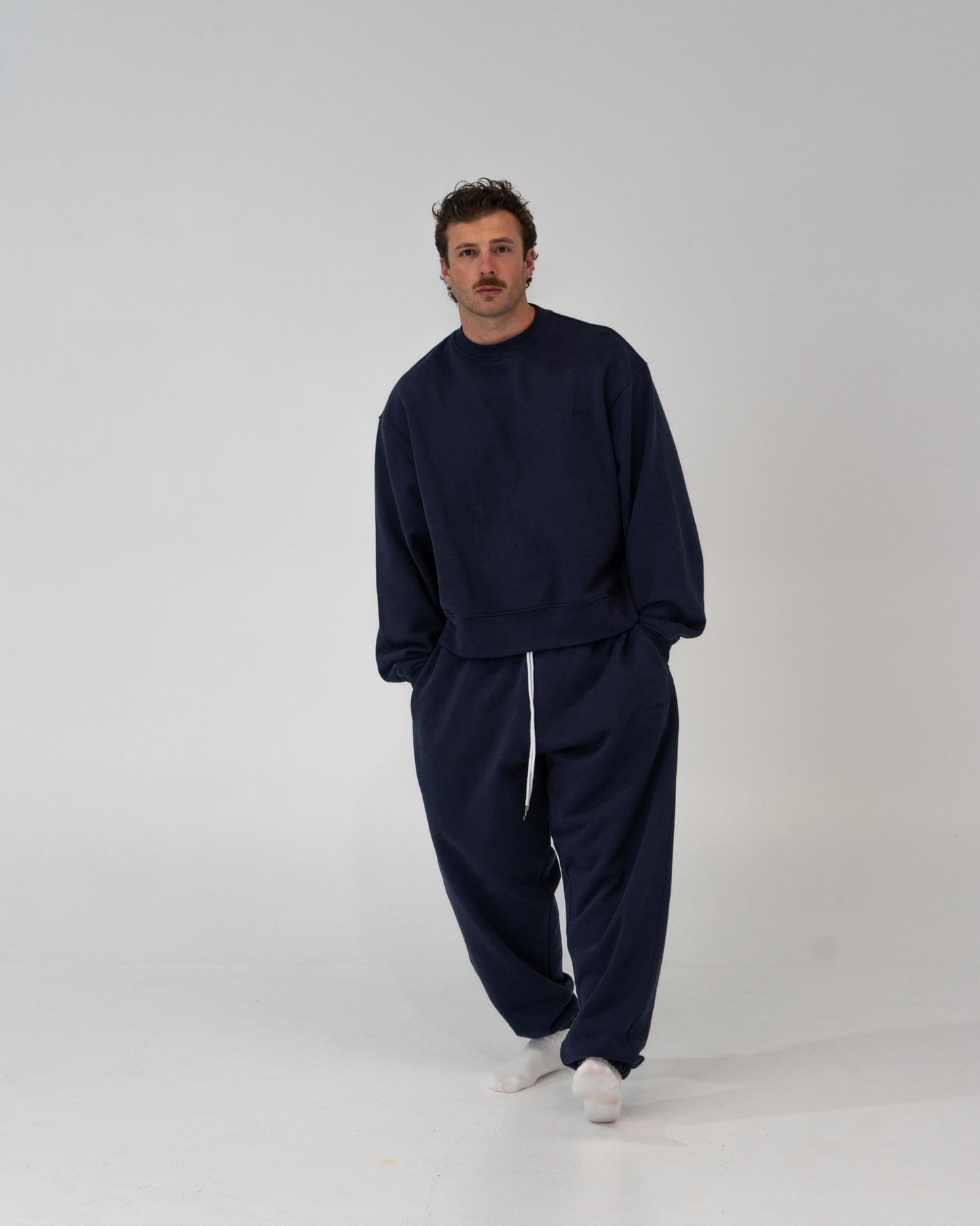 Lounge Track Pant Cuffed - NAVY
