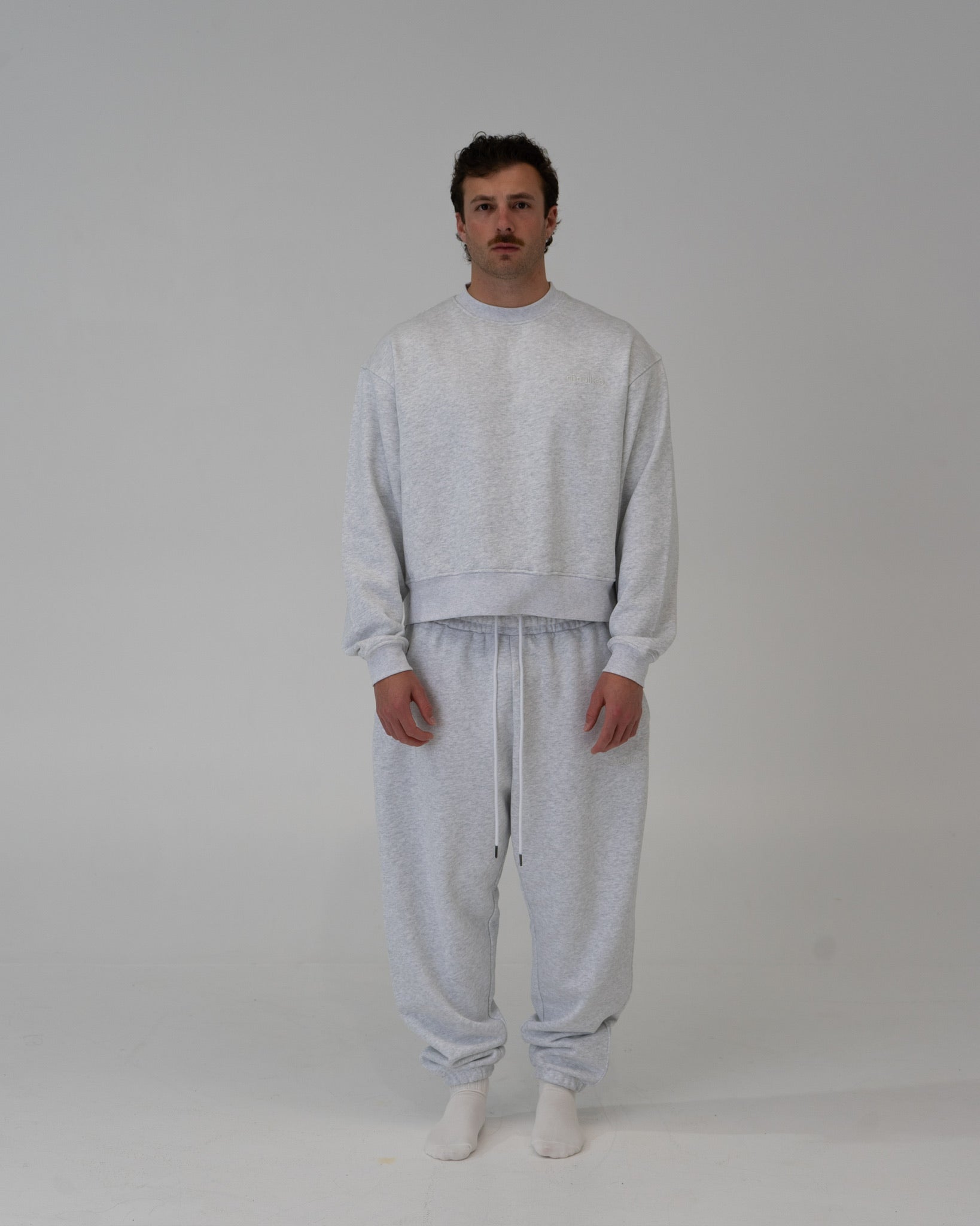 Lounge Track Pant Cuffed - LIGHT GREY