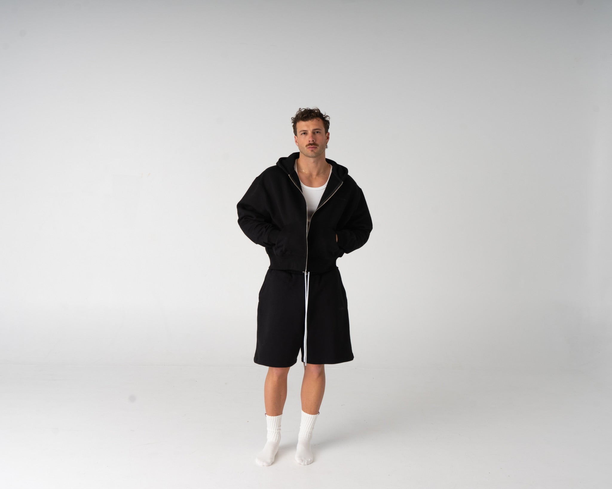 Lounge Zipped Hoodie - BLACK