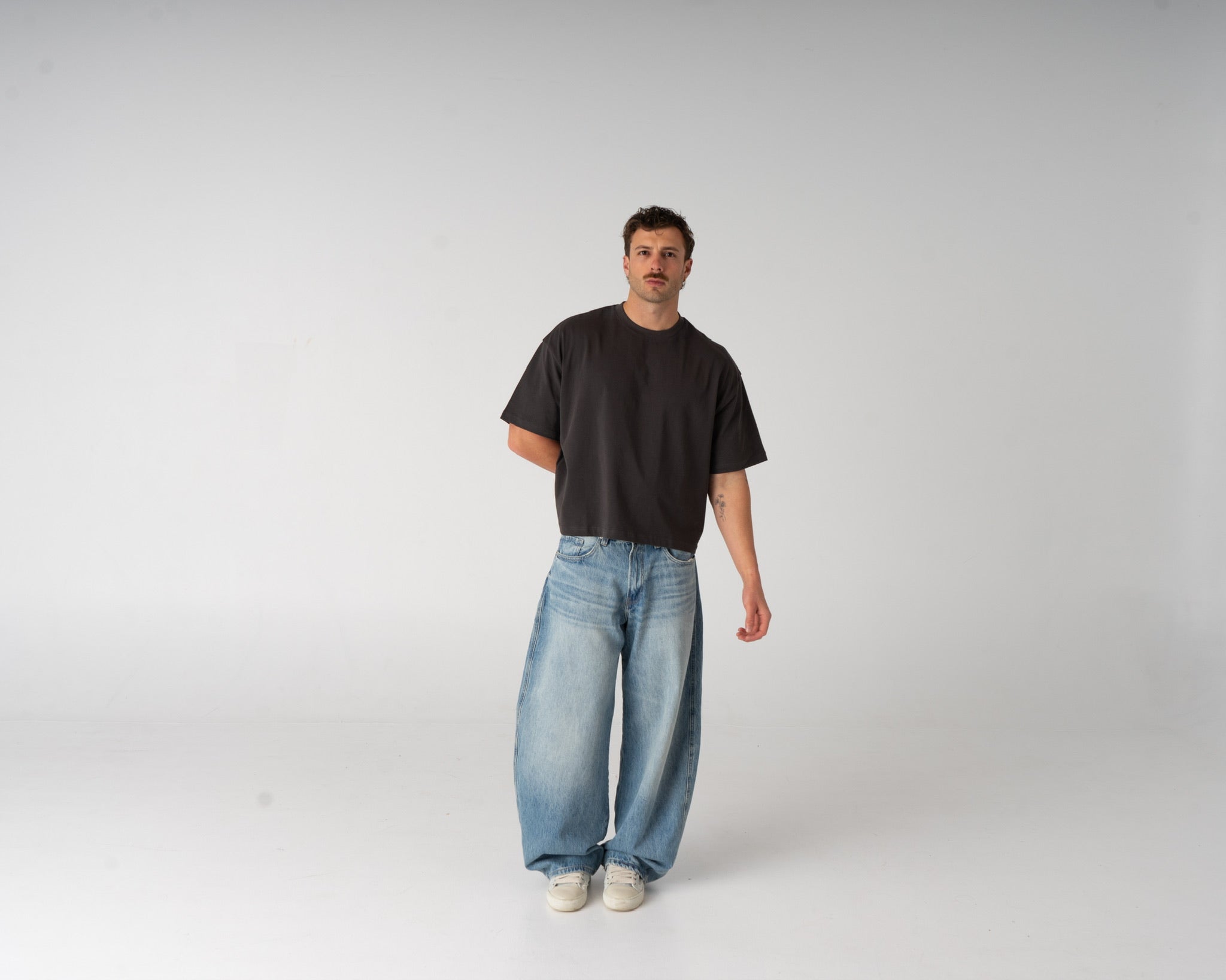 Cropped Tee - Charcoal