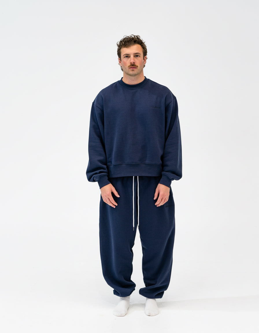 Lounge Track Pant Cuffed - NAVY