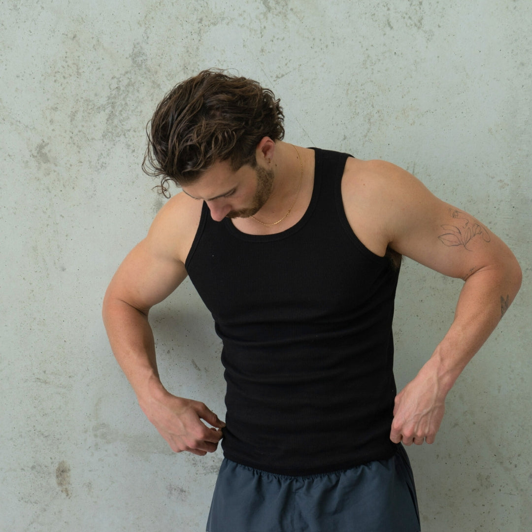 Ribbed Tank - Black