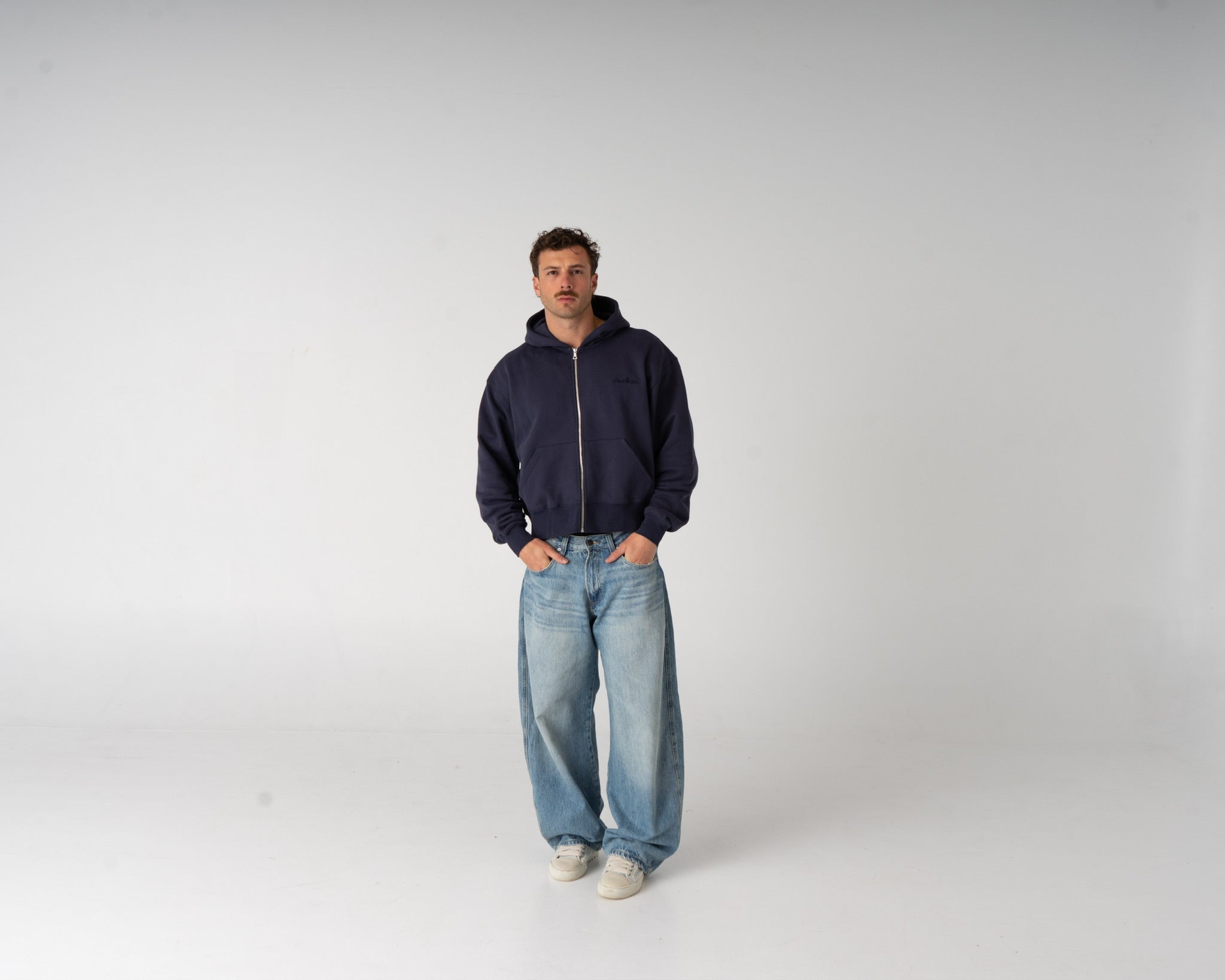 Lounge Zipped Hoodie - NAVY