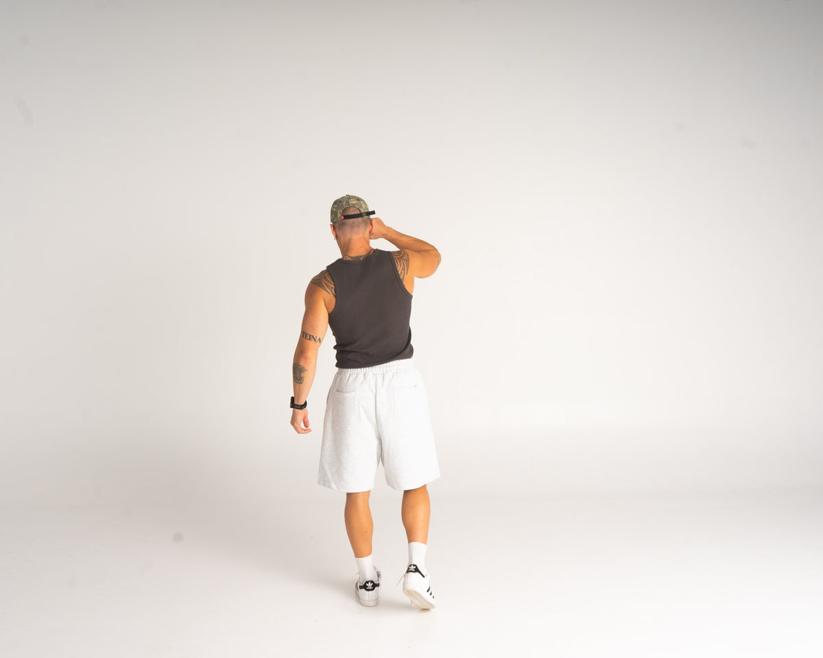 Ribbed Tank - Charcoal