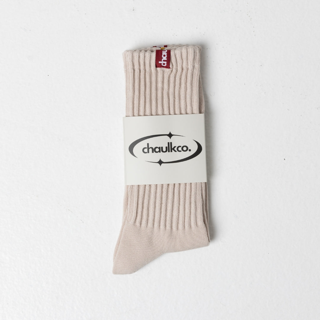 Signature Socks - Beige/Red