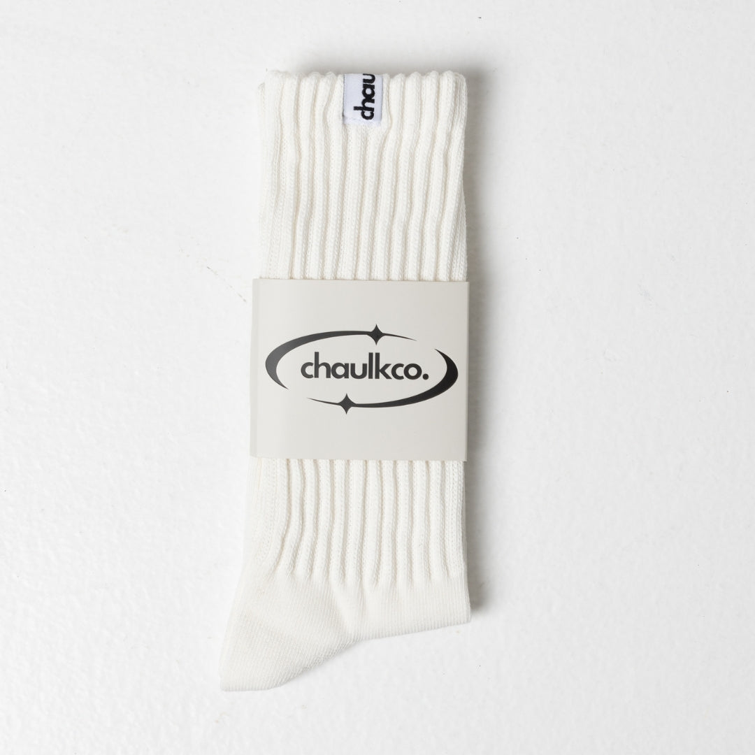 Signature Socks - White/White