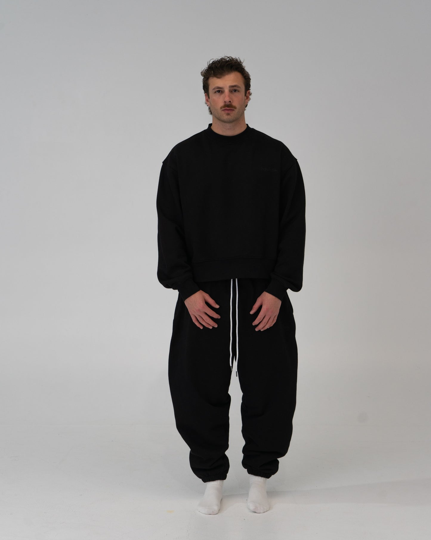 Lounge Track Pant Cuffed - BLACK