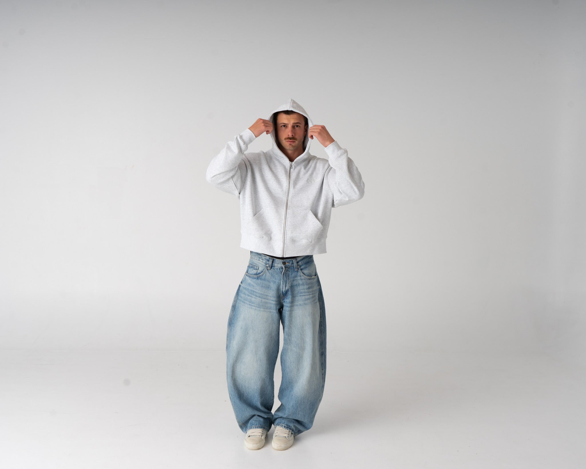 Lounge Zipped Hoodie - LIGHT GREY