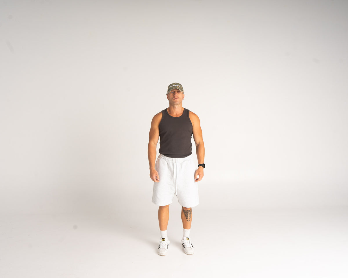 Ribbed Tank - Charcoal