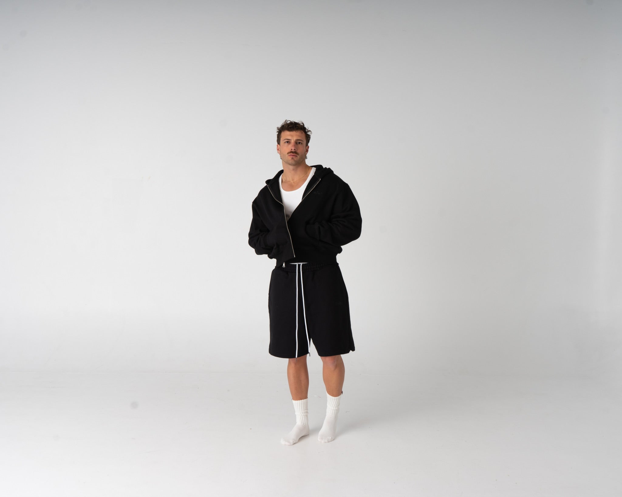 Lounge Zipped Hoodie - BLACK