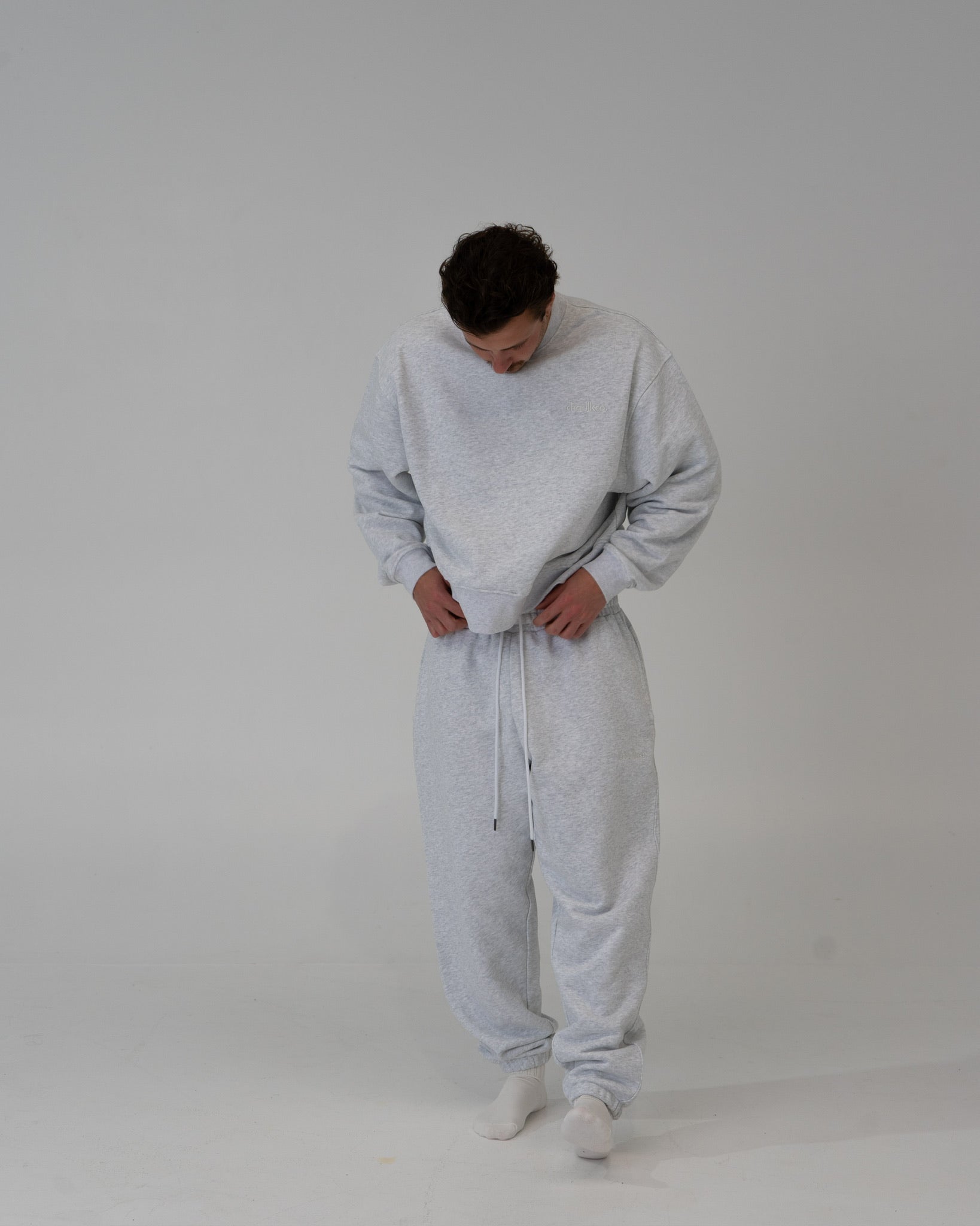 Lounge Track Pant Cuffed - LIGHT GREY