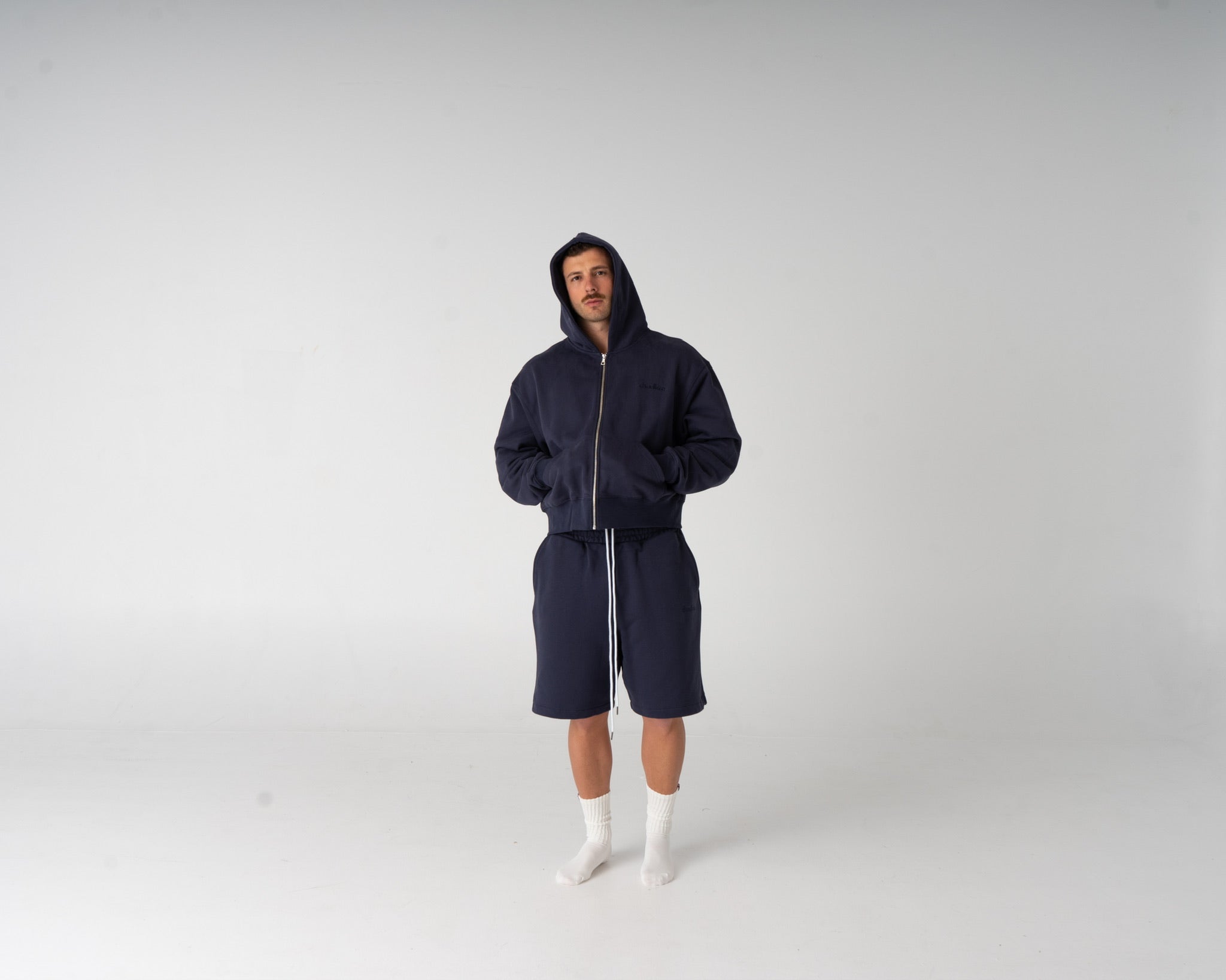Lounge Zipped Hoodie - NAVY