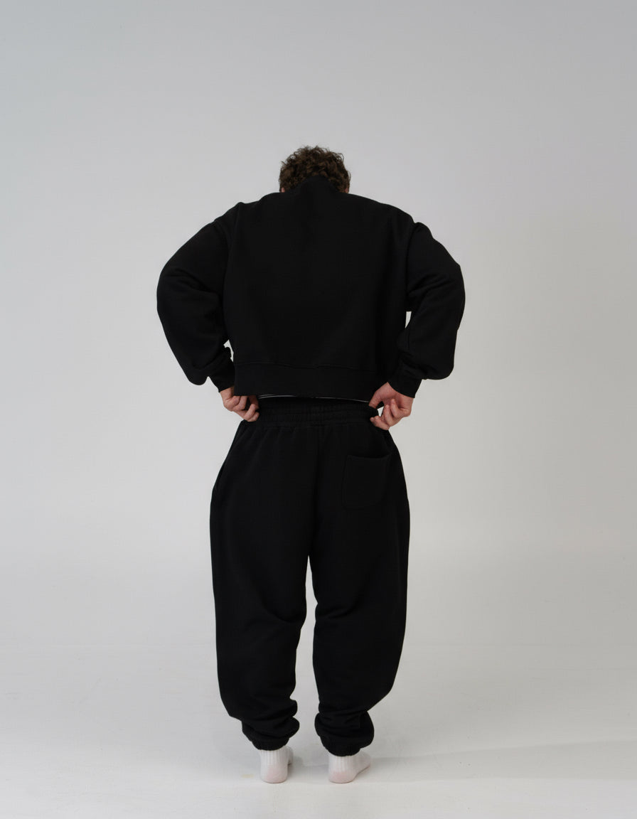 Lounge Track Pant Cuffed - BLACK