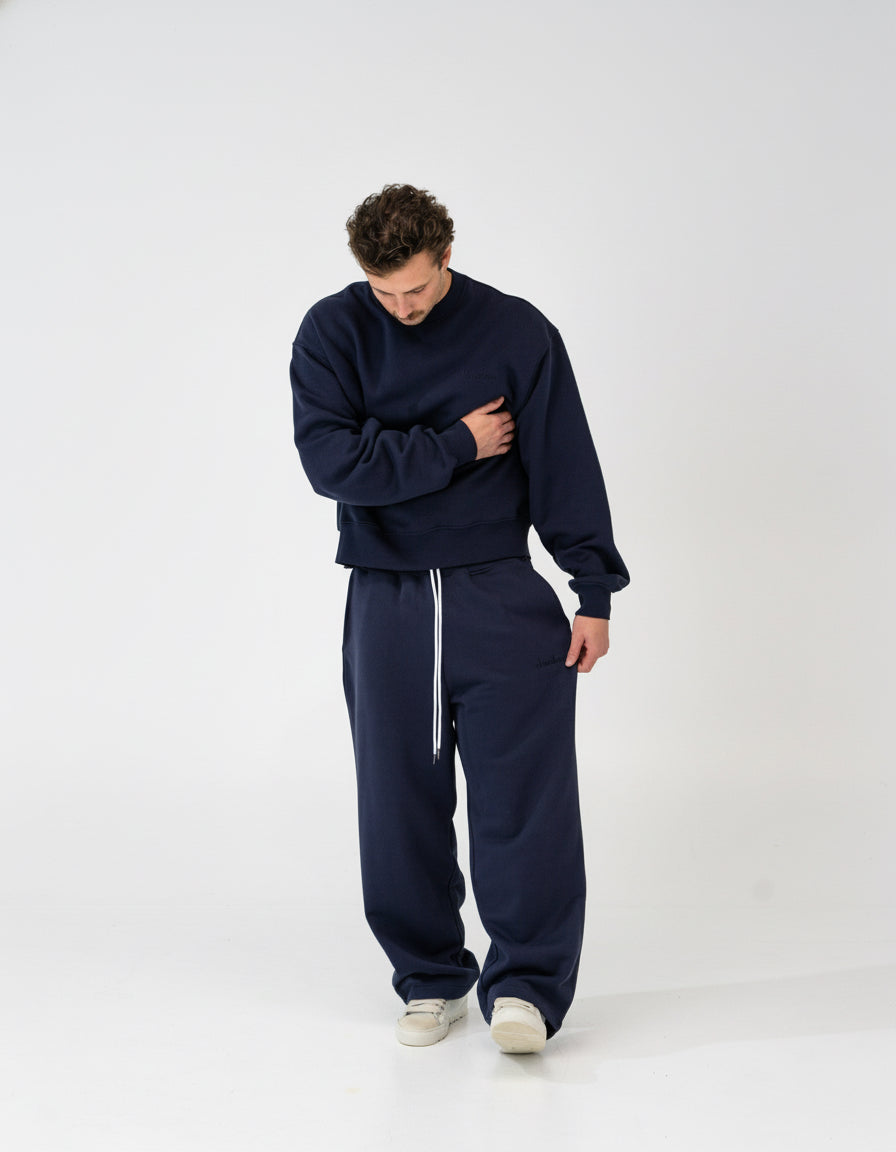 Lounge Track Pant Straight Leg - NAVY