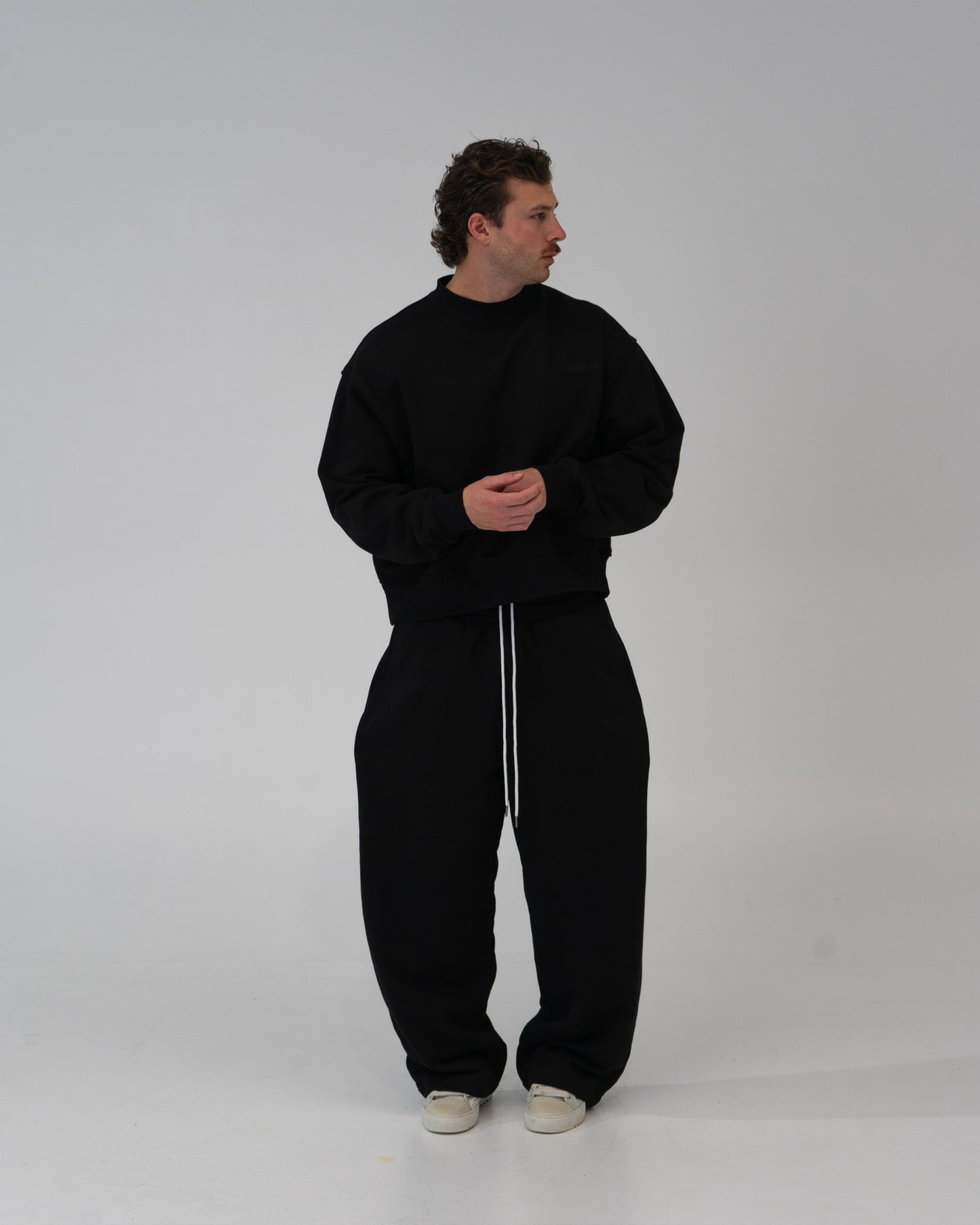 Lounge Track Pant Straight Leg  - BLACK