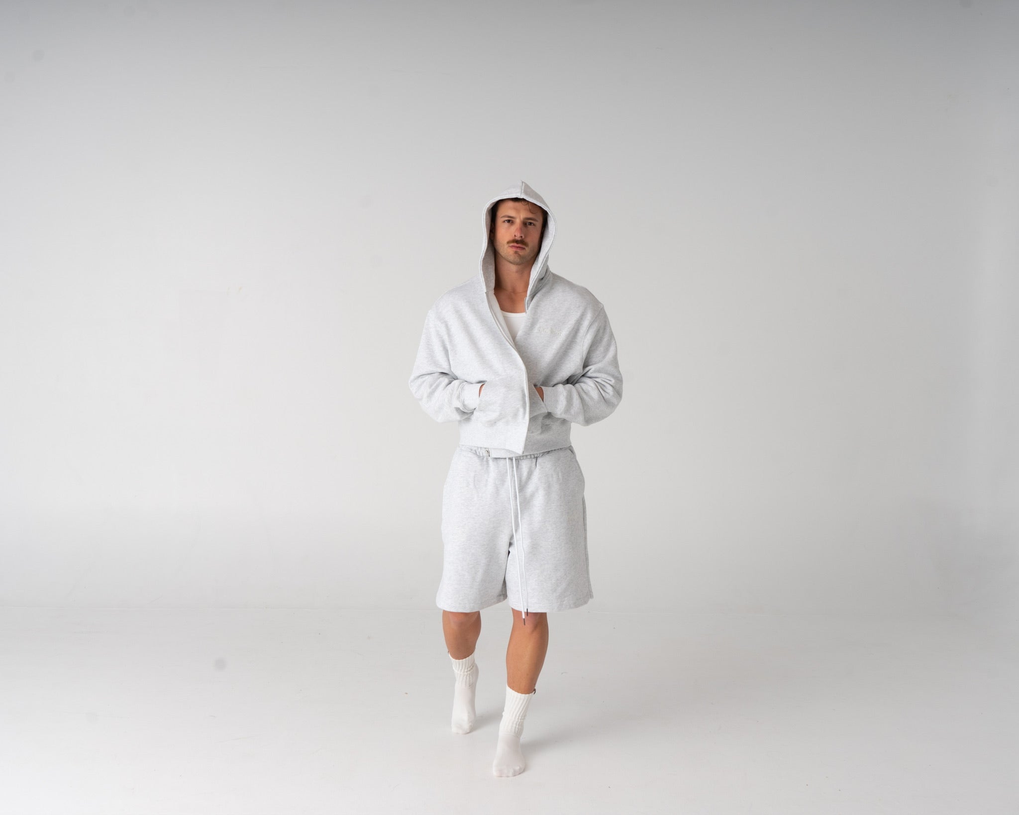 Lounge Zipped Hoodie - LIGHT GREY