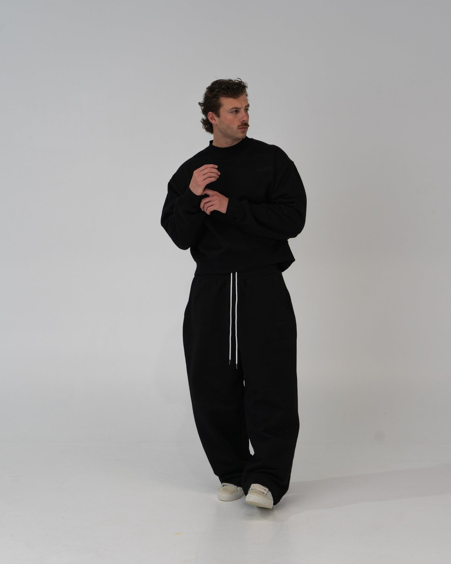 Lounge Track Pant Straight Leg  - BLACK