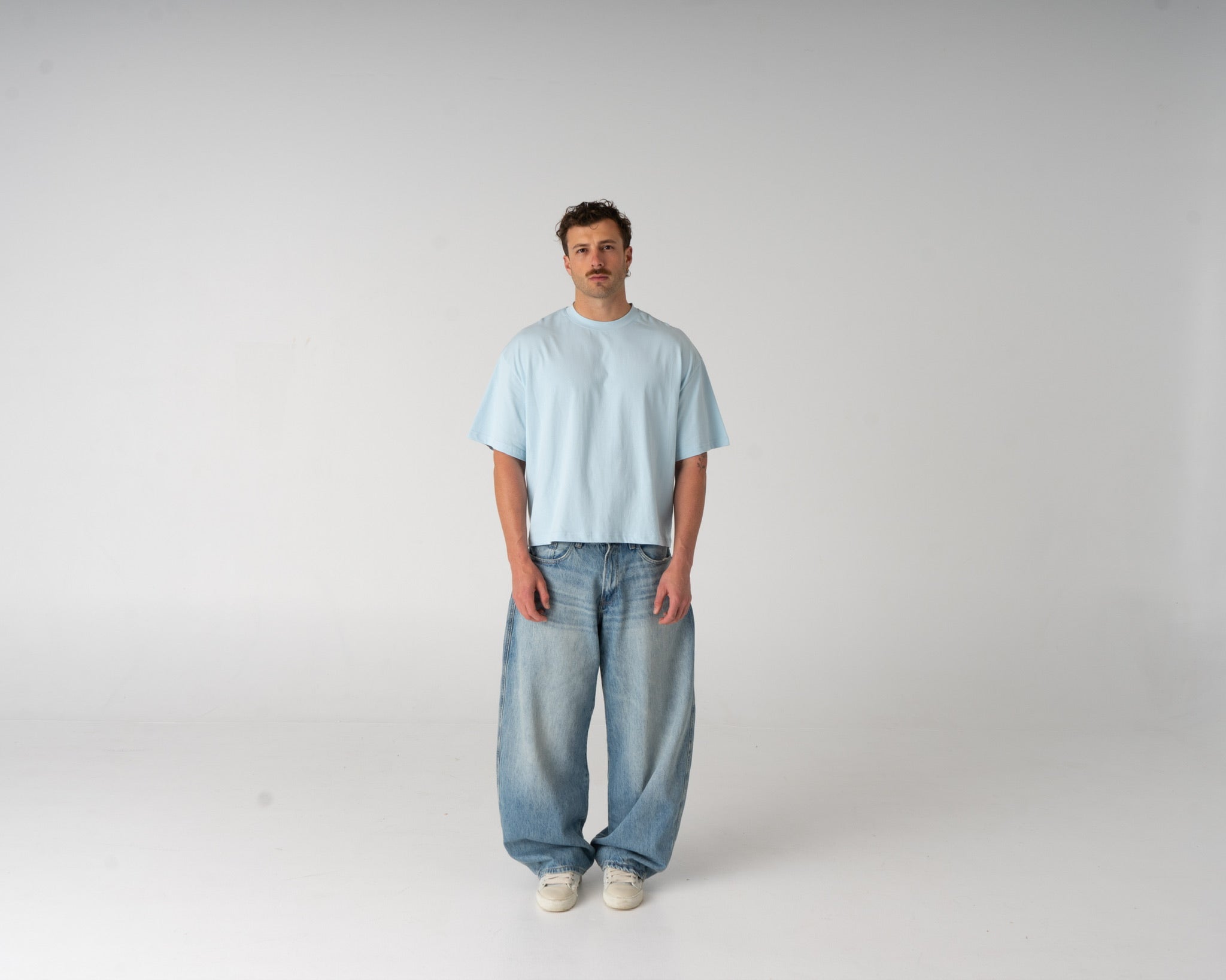 Cropped Tee - Sky Blue