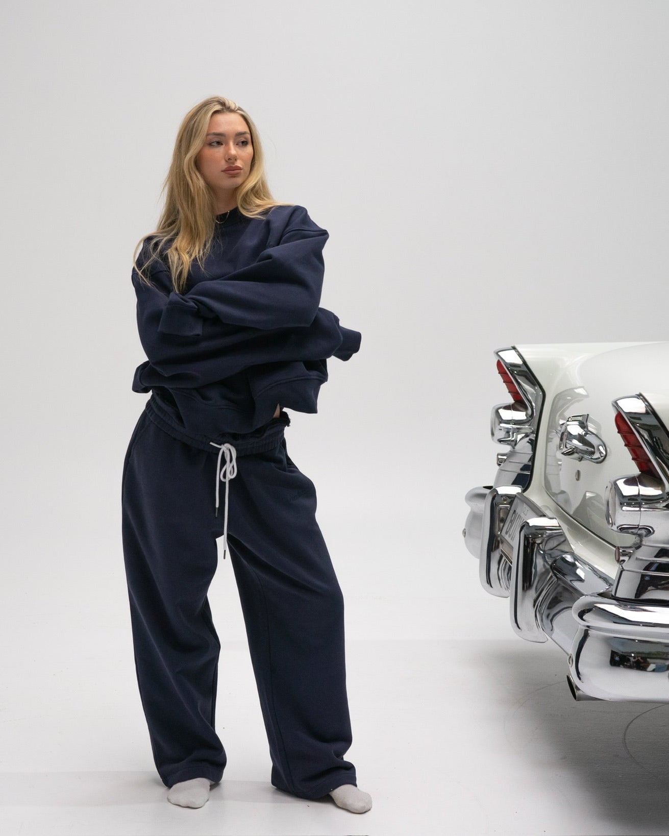 Lounge Track Pant Straight Leg - NAVY