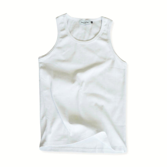 Ribbed Tank - White